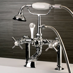 Clawfoot Tub Faucet, Heirloom, Three-Handle with Hand Shower in Polished Chrome