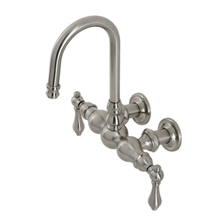 Clawfoot Tub Faucet, Heirloom, Two-Handle Wall Mount in Brushed Nickel