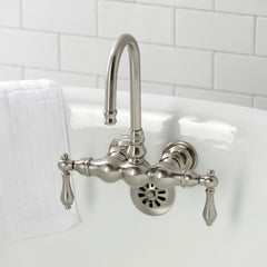 Clawfoot Tub Faucet, Heirloom, Two-Handle Wall Mount in Brushed Nickel