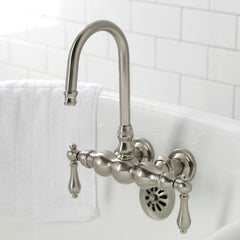 Clawfoot Tub Faucet, Heirloom, Two-Handle Wall Mount in Brushed Nickel