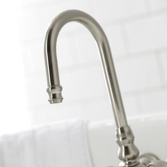 Clawfoot Tub Faucet, Heirloom, Two-Handle Wall Mount in Brushed Nickel