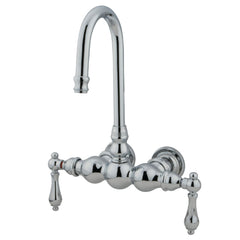 Clawfoot Tub Faucet, Heirloom, Two-Handle Wall Mount in Polished Chrome