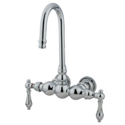 Clawfoot Tub Faucet, Heirloom, Two-Handle Wall Mount in Polished Chrome