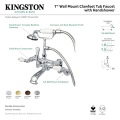 Clawfoot Tub Faucet, Heirloom, Wall Mount with Hand Shower in Oil Rubbed Bronze
