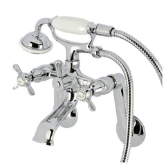 Clawfoot Tub Faucet, Heirloom, Wall Mount with Hand Shower in Polished Chrome