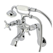 Clawfoot Tub Faucet, Heirloom, Wall Mount with Hand Shower in Polished Chrome