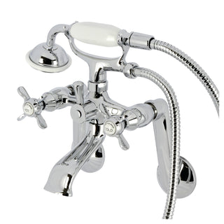 Clawfoot Tub Faucet, Heirloom, Wall Mount with Hand Shower in Polished Chrome