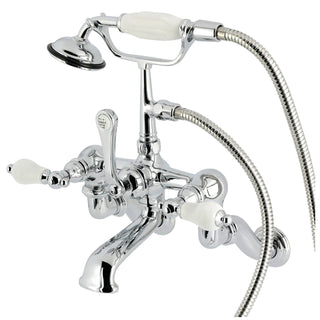 Clawfoot Tub Faucet, Heirloom, Wall Mount with Hand Shower in Polished Chrome