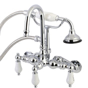 Clawfoot Tub Faucet, Heirloom, Wall Mount with Hand Shower in Polished Chrome
