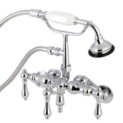 Clawfoot Tub Faucet, Heirloom, Wall Mount with Hand Shower in Polished Chrome