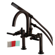 Clawfoot Tub Faucet, Kaiser, Three-Handle 2-Hole in Oil Rubbed Bronze