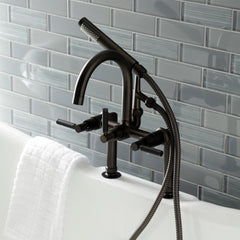Clawfoot Tub Faucet, Kaiser, Three-Handle 2-Hole in Oil Rubbed Bronze