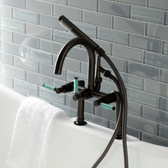Clawfoot Tub Faucet, Kaiser, Three-Handle 2-Hole in Oil Rubbed Bronze