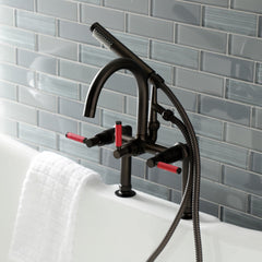 Clawfoot Tub Faucet, Kaiser, Three-Handle 2-Hole in Oil Rubbed Bronze