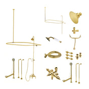 Clawfoot Tub Faucet Package, Heirloom, Three-Handle in Polished Brass
