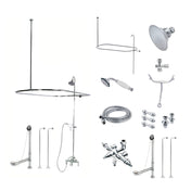 Clawfoot Tub Faucet Package, Heirloom, Three-Handle in Polished Chrome