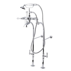 Clawfoot Tub Faucet Package, Heirloom, Three-Handle with Hand Shower in Polished Chrome