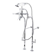 Clawfoot Tub Faucet Package, Heirloom, Three-Handle with Hand Shower in Polished Chrome