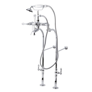 Clawfoot Tub Faucet Package, Heirloom, Three-Handle with Hand Shower in Polished Chrome