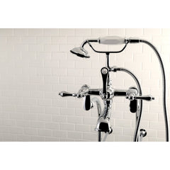Clawfoot Tub Faucet Package, Heirloom, Three-Handle with Hand Shower in Polished Chrome