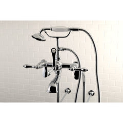 Clawfoot Tub Faucet Package, Heirloom, Three-Handle with Hand Shower in Polished Chrome