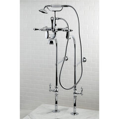 Clawfoot Tub Faucet Package, Heirloom, Three-Handle with Hand Shower in Polished Chrome