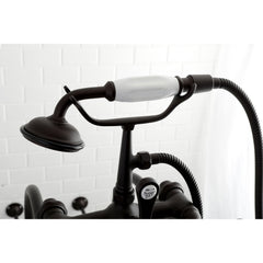 Clawfoot Tub Faucet Package, Heirloom, Three-Handle with Hand Shower in Oil Rubbed Bronze