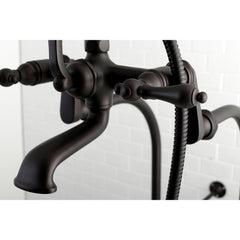 Clawfoot Tub Faucet Package, Heirloom, Three-Handle with Hand Shower in Oil Rubbed Bronze