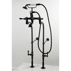 Clawfoot Tub Faucet Package, Heirloom, Three-Handle with Hand Shower in Oil Rubbed Bronze