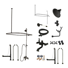 Clawfoot Tub Faucet Package, Heirloom, Wall Mount with Shower in Matte Black