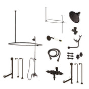 Clawfoot Tub Faucet Package, Heirloom with Three Handles and 2-Hole Mount in Oil Rubbed Bronze