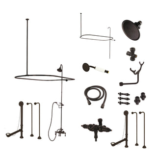 Clawfoot Tub Faucet Package, Heirloom with Three Handles and 2-Hole Mount in Oil Rubbed Bronze