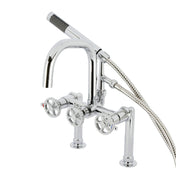 Clawfoot Tub Faucet, Sona, Deck-Mount with Hand Shower in Polished Chrome