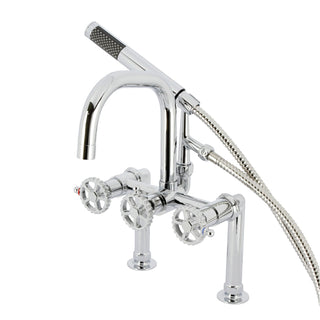 Clawfoot Tub Faucet, Sona, Deck-Mount with Hand Shower in Polished Chrome