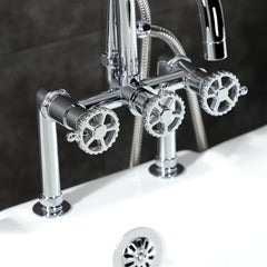Clawfoot Tub Faucet, Sona, Deck-Mount with Hand Shower in Polished Chrome