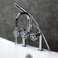 Clawfoot Tub Faucet, Sona, Deck-Mount with Hand Shower in Polished Chrome