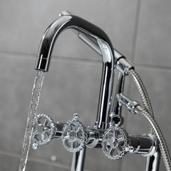 Clawfoot Tub Faucet, Sona, Deck-Mount with Hand Shower in Polished Chrome