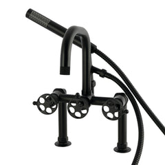 Clawfoot Tub Faucet, Webb, Deck Mount with Hand Shower in Matte Black