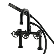 Clawfoot Tub Faucet, Webb, Deck Mount with Hand Shower in Matte Black