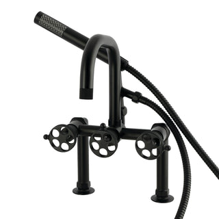 Clawfoot Tub Faucet, Webb, Deck Mount with Hand Shower in Matte Black