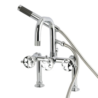 Clawfoot Tub Faucet, Webb, Three-Handle with Hand Shower in Polished Chrome
