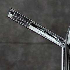 Clawfoot Tub Faucet, Webb, Three-Handle with Hand Shower in Polished Chrome