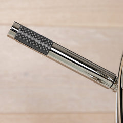 Clawfoot Tub Faucet, Webb, Three-Handle with Hand Shower in Polished Nickel