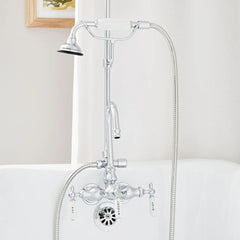 Clawfoot Tub Shower Conversion Kit, Gooseneck, with Handheld Shower in Chrome