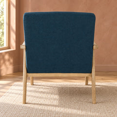 Blue 100% Polyester Natural product in a clay-walled sitting area