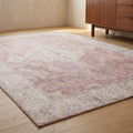 Angled view | Cleeve rug across light oak flooring, medallion centred