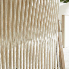 Club Armchair, White Performance Fabric with Solid Oak Frame