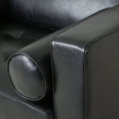 Club Chair with Tapered Birch Wood Legs in Midnight Black