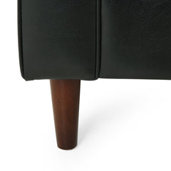 Club Chair with Tapered Birch Wood Legs in Midnight Black