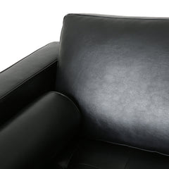 Club Chair with Tapered Birch Wood Legs in Midnight Black